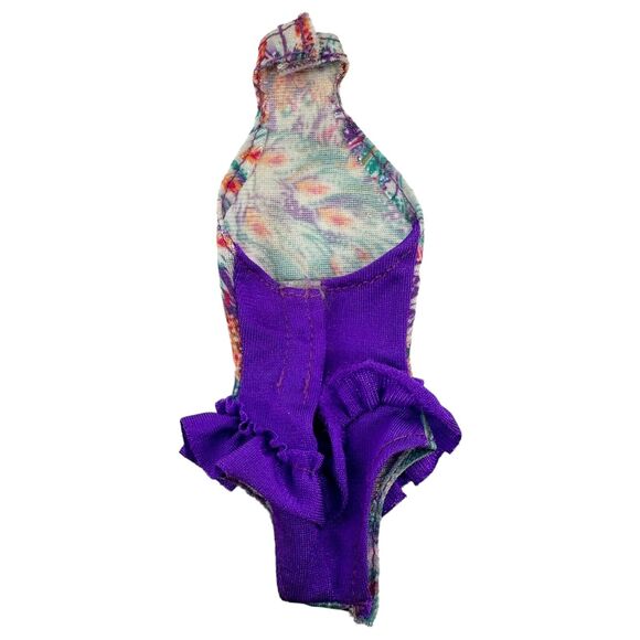 Barbie Doll Purple Print Bathing Suit / Ice Skating Costume Clothes - Picture 6 of 6